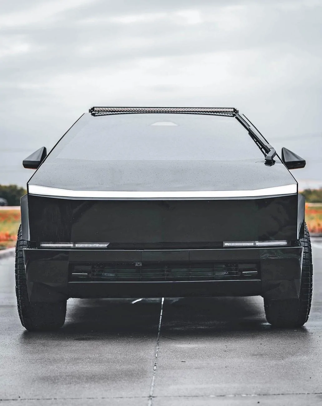 Tesla Cybertruck BLACK Vinyl Wrap & PPF Cybertruck -- Photos & Videos Gloss Black Wrapped Flares & Bumpers + Wheel Spacers + Tsportline Light Bar 2