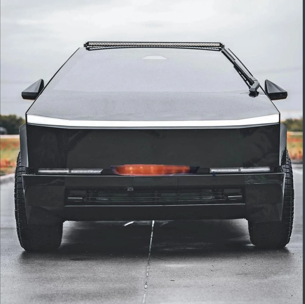Tesla Cybertruck Gloss Black Wrapped Flares & Bumpers + Wheel Spacers + Tsportline Light Bar + Tint on Cybertruck F6BA2851-AA4C-4D4E-9B14-1B567E6D8F19