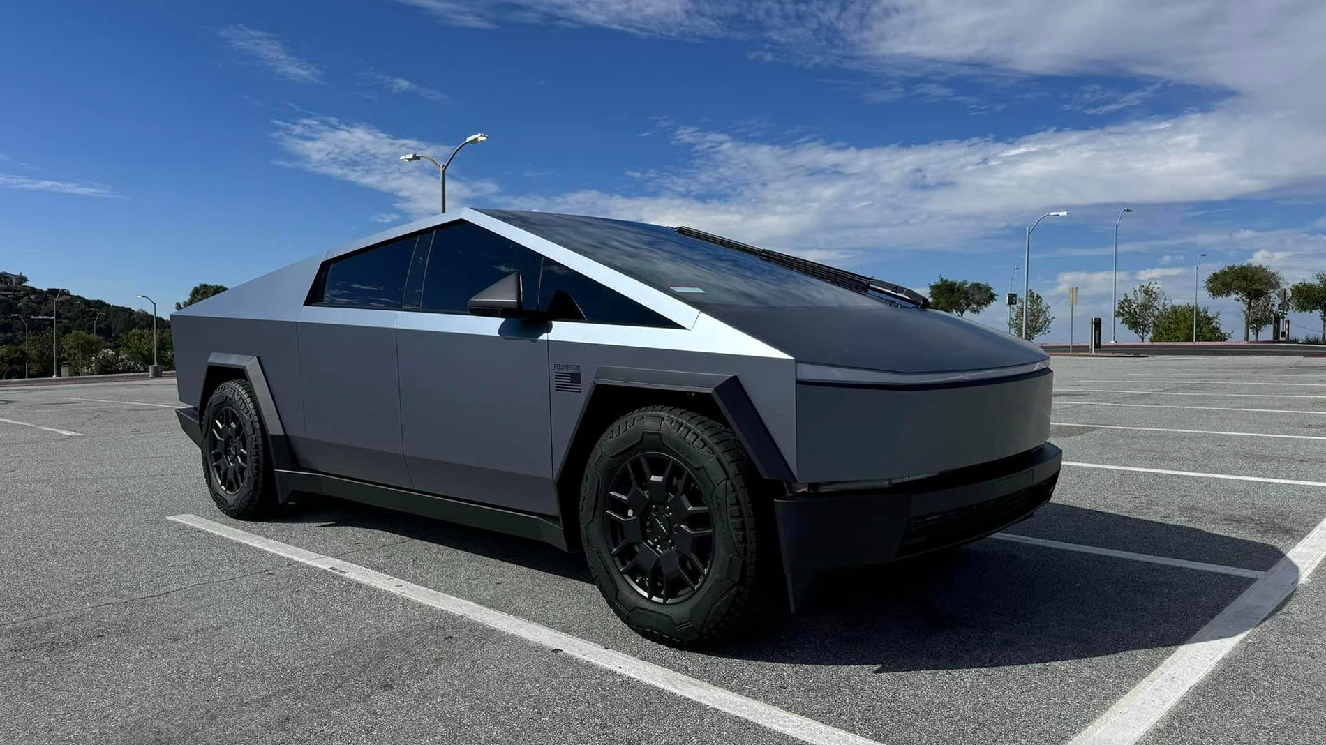 Tesla Cybertruck GREY / GRAY Vinyl Wrap & PPF Cybertruck -- Photos & Videos PPF Matte Gun Grey Cybertruck 2