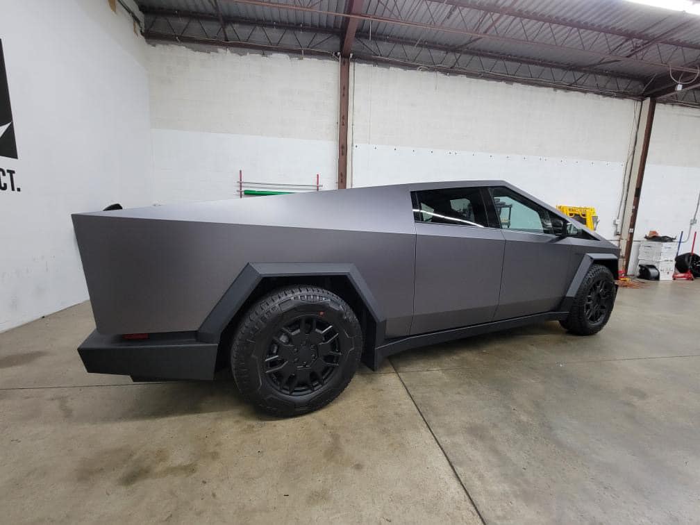 Tesla Cybertruck 3M Satin Dark Gray Satin Vinyl Wrap Cybertruck 3M Satin Dark Gray Satin Vinyl Wrap Cybertruck 1