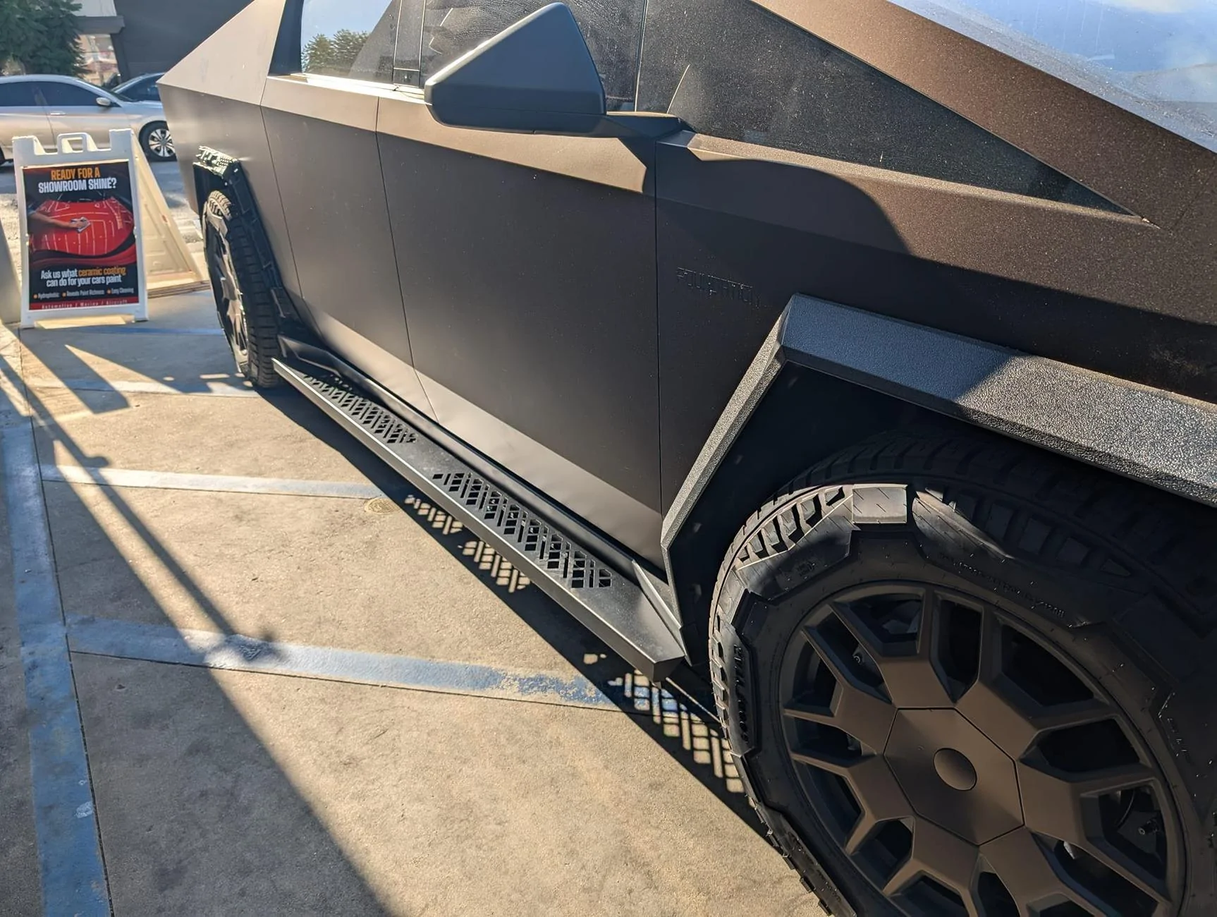 Tesla Cybertruck 🚀 New Release: Cybertruck Running Boards From Stickercity for a Majestic Stance 🦁 – Get Yours Now! 🌟 Cybertruck tesla running boards step stands stickercity los angeles black new release (3)