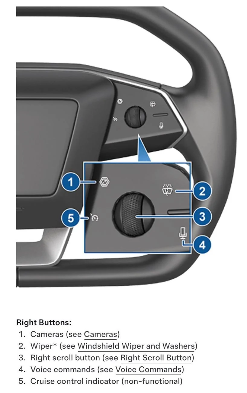 Tesla Cybertruck Two steering wheel buttons not working IMG_0329