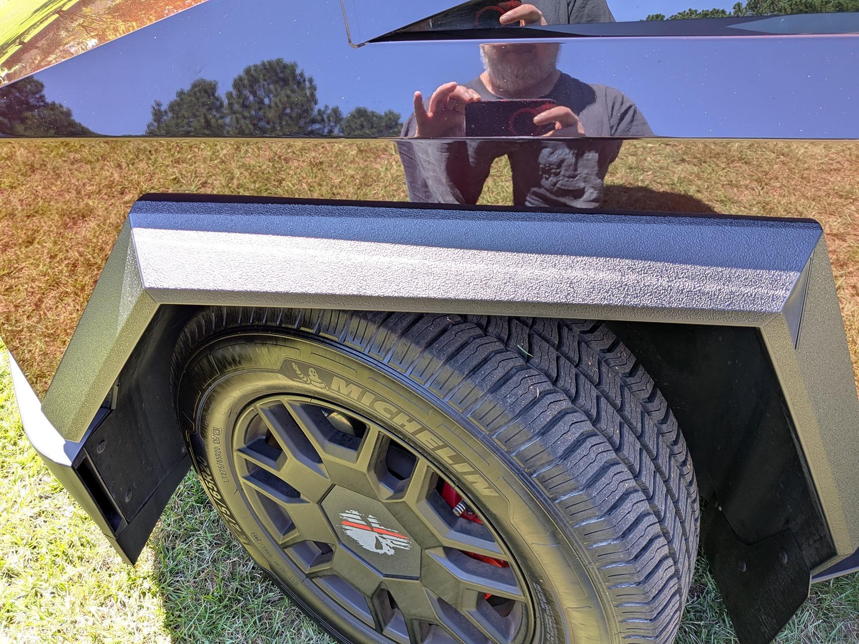 Tesla Cybertruck Sneak peak at my new review 3D Textured Wraps for exterior trim from stickercity 1000000197