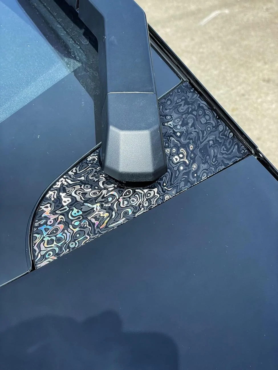 Tesla Cybertruck BLACK Vinyl Wrap & PPF Cybertruck -- Photos & Videos Gloss Black Wrap + Damascus pattern vinyl  6