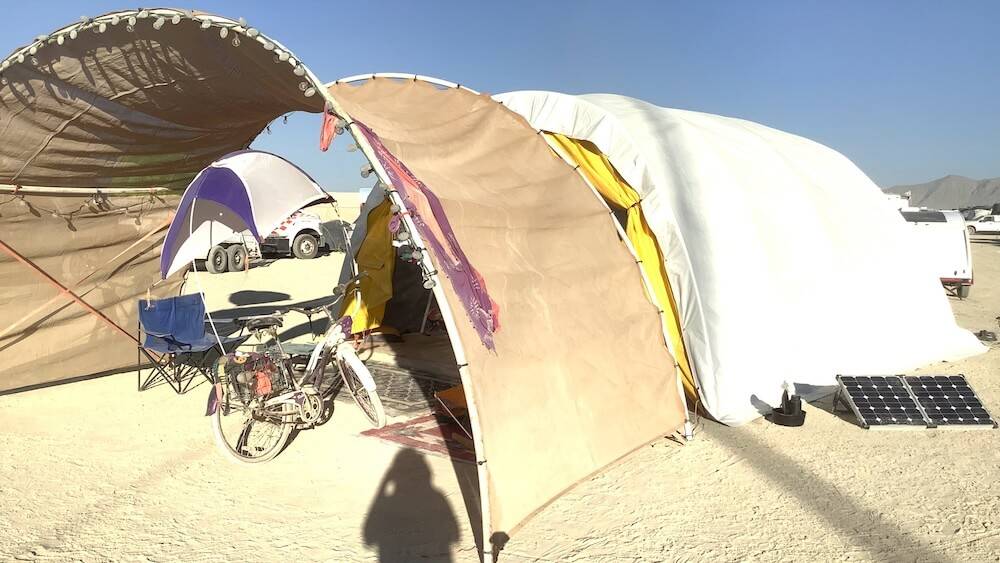 Tesla Cybertruck Portable Platform for Bed/Vault 2022-BurningMan-TentSide-1000