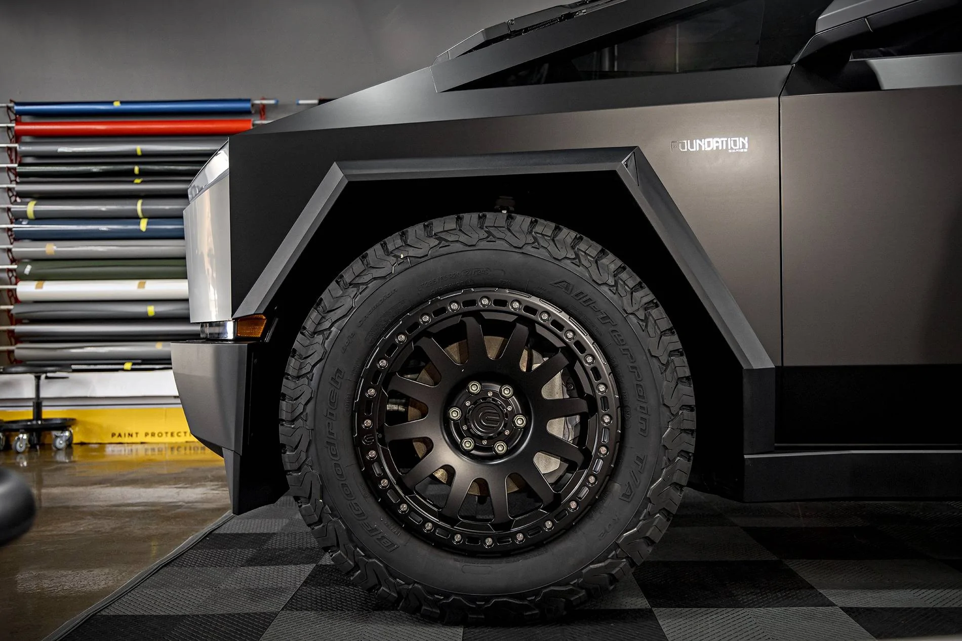 Tesla Cybertruck Customer Highlight: Frozen Black Pure PPF & UP-03 Beadlock Wheels BPAS Vinny la Barbera Cybertruck 1920px  (9)