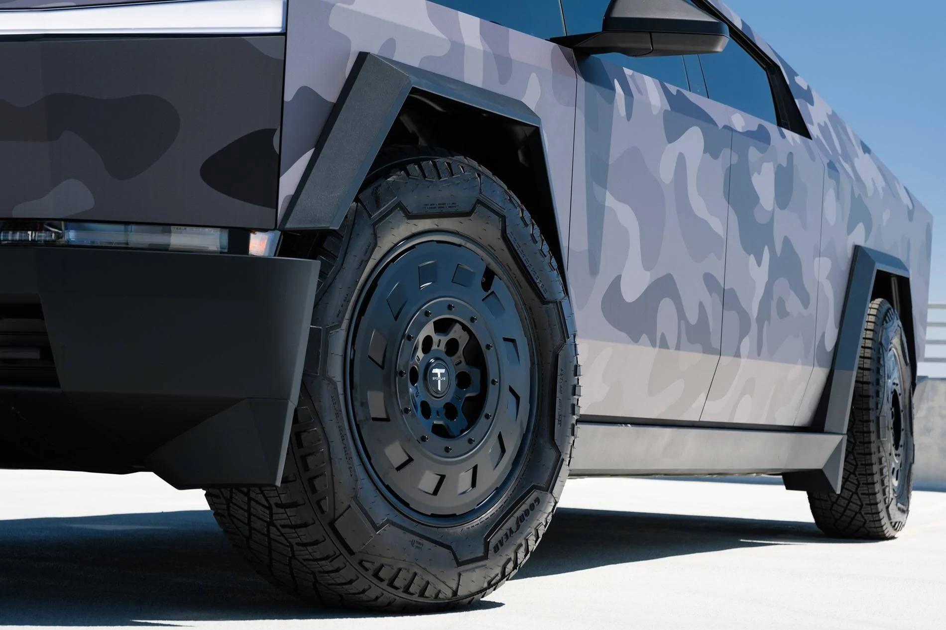 Tesla Cybertruck Camo / Camouflage Vinyl Wrap & PPF Cybertruck -- Photos & Videos camouflage-vinyl-wrap-cybertruck-tct-20-inch-forged-aftermarket-wheels-06