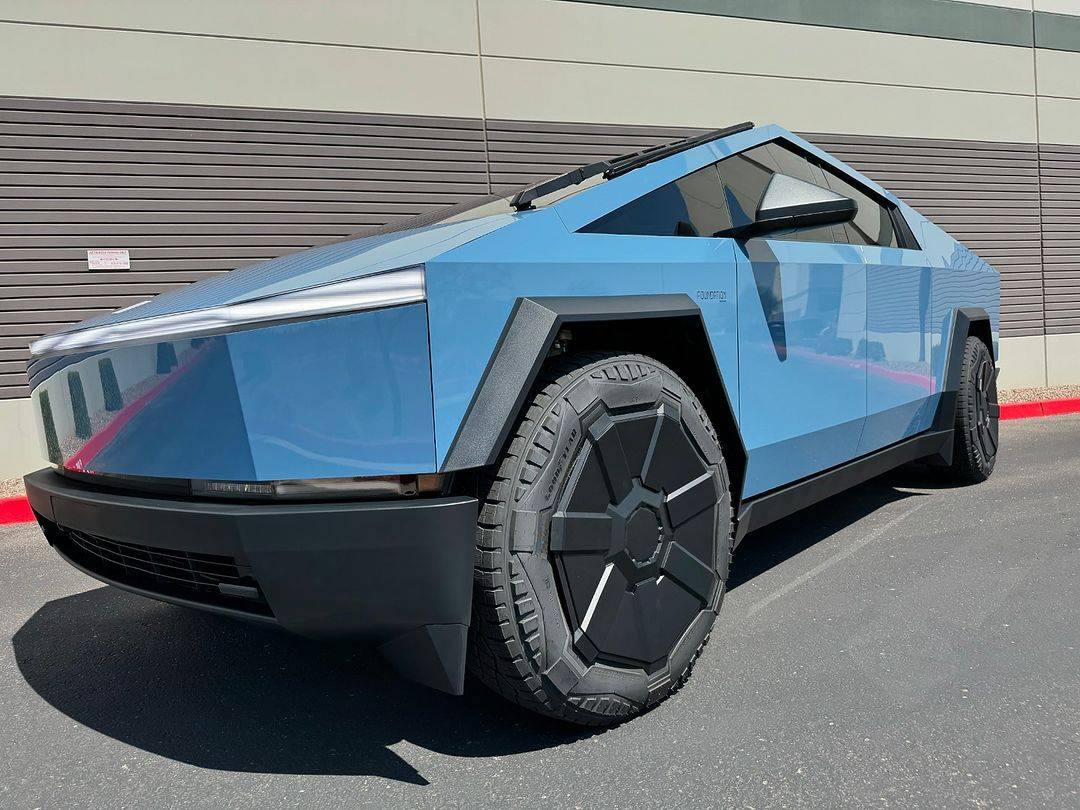 Tesla Cybertruck 🐬 (Pure PPF) Dolphin Blue Paint Protection Film on Cybertruck wrapped by AZ Auto Aesthetics! 458800827_18098074153452224_4619616350620954791_n