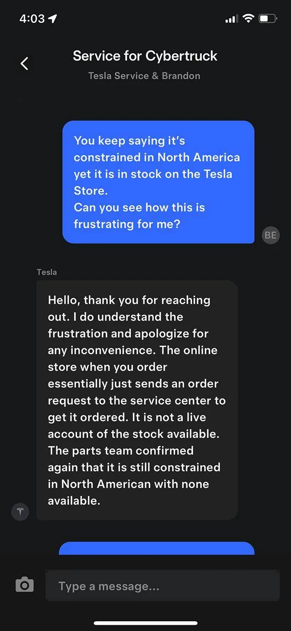 Tesla Cybertruck Tesla shop restocked - voucher IMG_3378