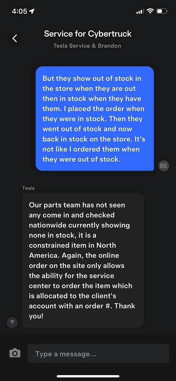 Tesla Cybertruck Tesla shop restocked - voucher IMG_3379