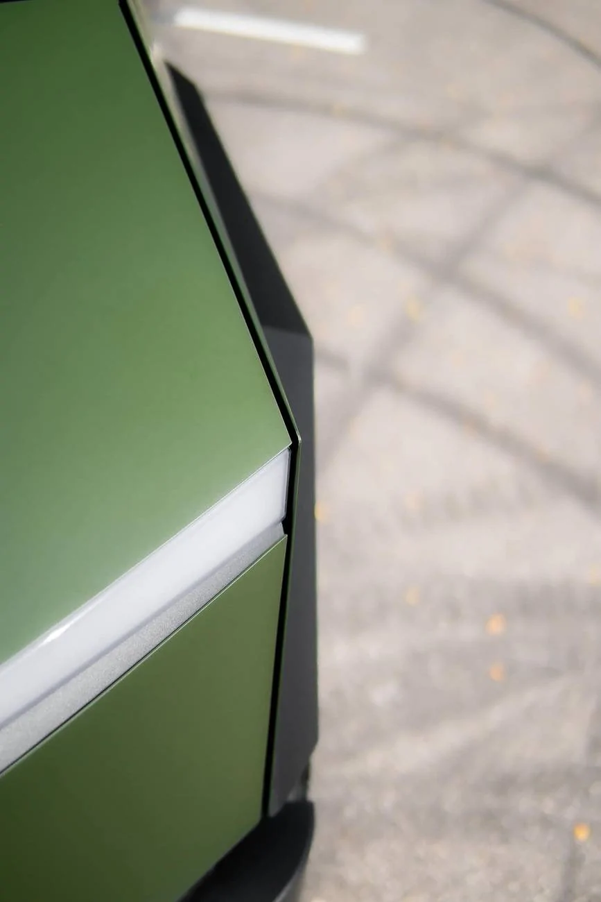 Tesla Cybertruck GREEN Vinyl Wrap & PPF Cybertruck -- Photos & Videos Frozen Matte Army Green Wrap (Inozeteks PPF) on Cybertruck Cyberbeast 6