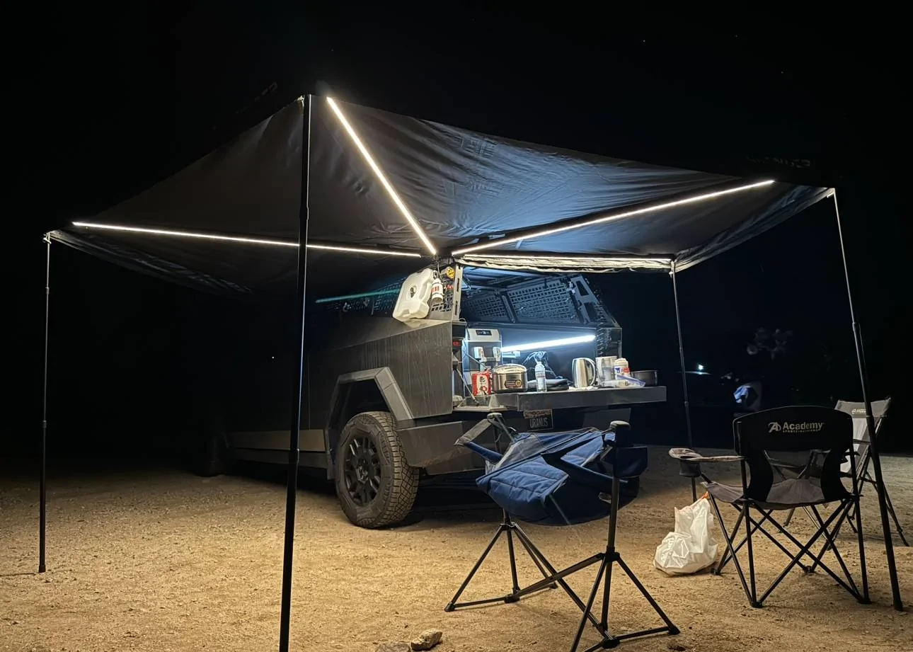 Tesla Cybertruck Joshua Tree Adventure with the Cybertruck – Overlanding Setup, CyberTent Mode, and LED-Lit Awning (Urander) IMG_2652
