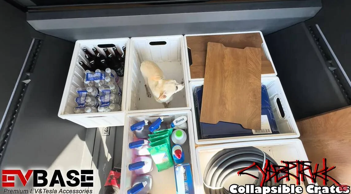 Tesla Cybertruck New cybertruck accessories coming ：EV Collapsible Crates Magic! 1726043965266