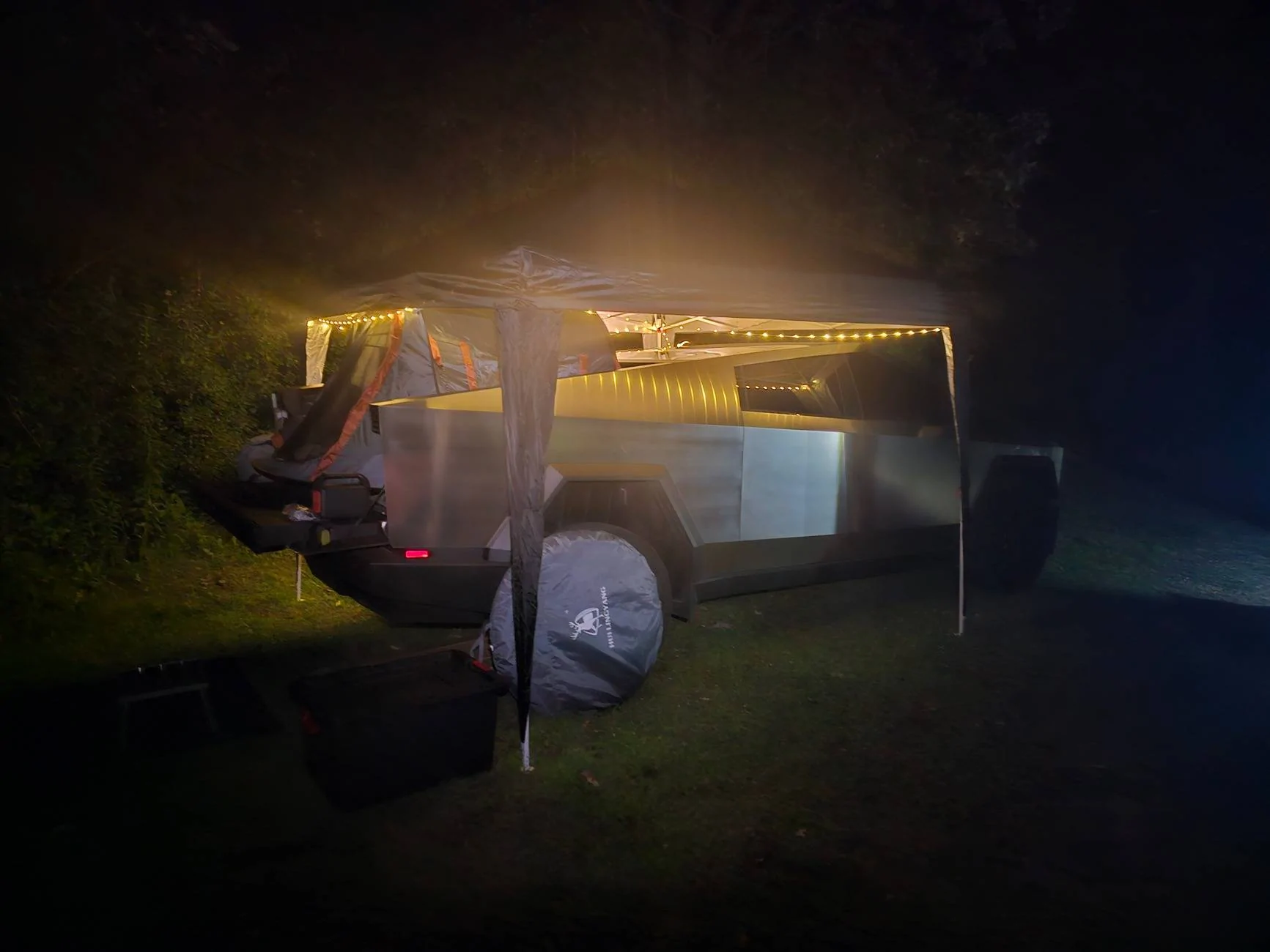Tesla Cybertruck Cybertruck Camping Experience: 5 nights sleeping in the bed vault 20240809_223957