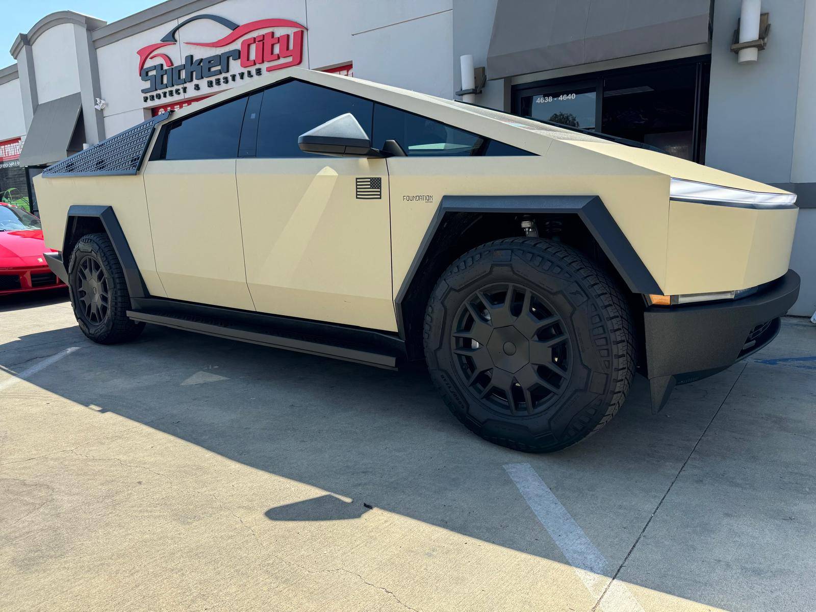 Tesla Cybertruck 🚀 Transform Your Cybertruck into a Desert Storm Warrior: Complete Military Makeover with STEProtect and More! TESLA Cybertruck steprotect protection stickercity sliplo fender flares los angeles molle runn