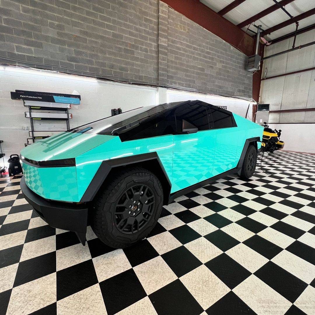 Tesla Cybertruck (Pure PPF) Teal Topaz Paint Protection Film on Cybertruck wrapped by Pro Detailers Hovig 459021138_2004617883323923_3540663412591968730_n