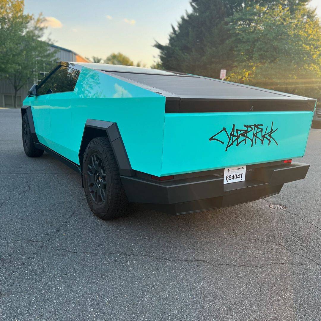 Tesla Cybertruck (Pure PPF) Teal Topaz Paint Protection Film on Cybertruck wrapped by Pro Detailers Hovig 459439166_407463172365012_760933149100276152_n