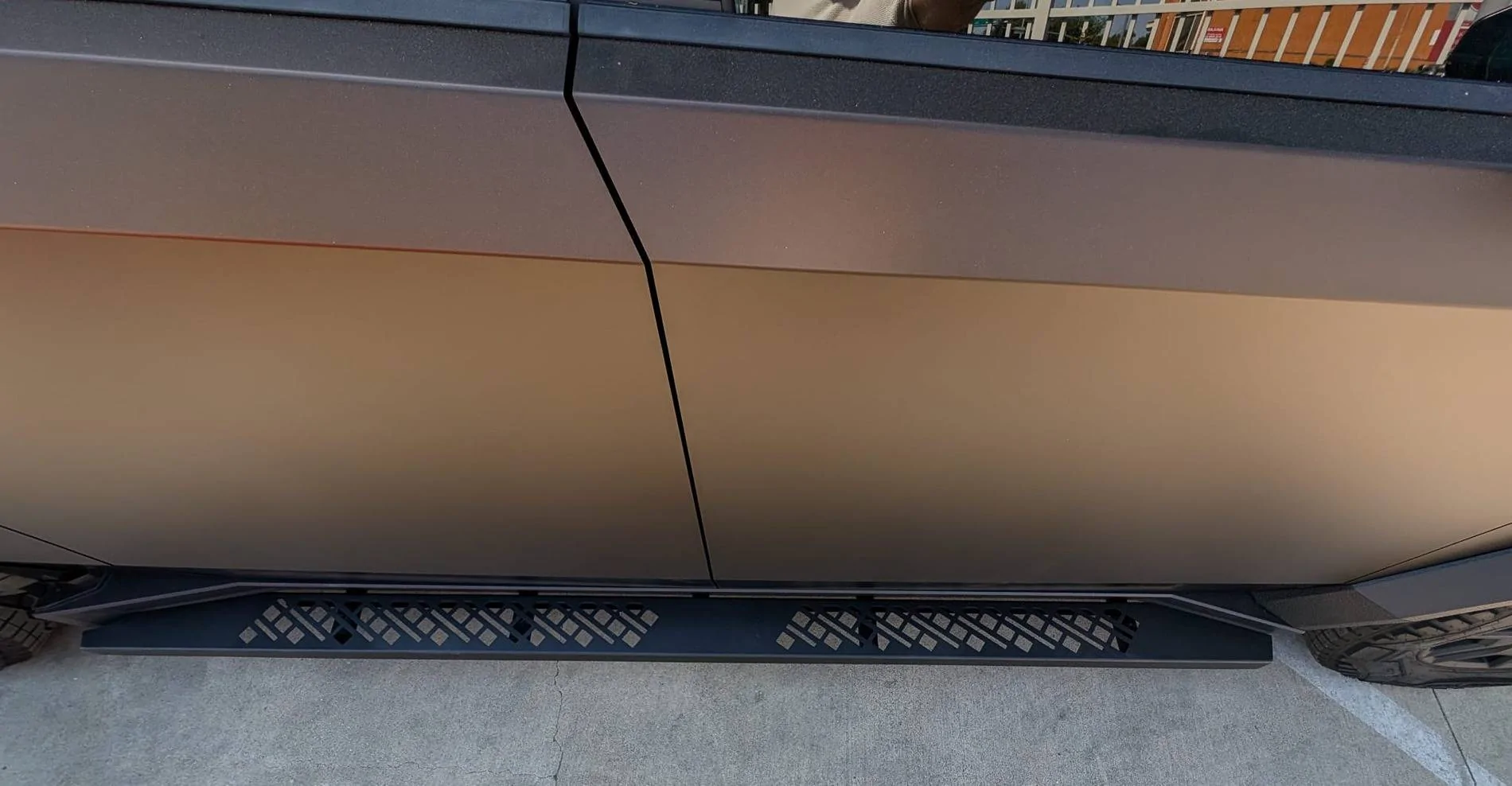 Tesla Cybertruck Power Retractable Running Boards? Cybertruck tesla running boards step stands stickercity los angeles black new release (11)