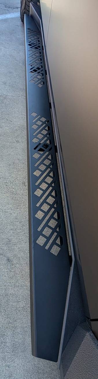 Tesla Cybertruck Power Retractable Running Boards? Cybertruck tesla running boards step stands stickercity los angeles black new release (14)