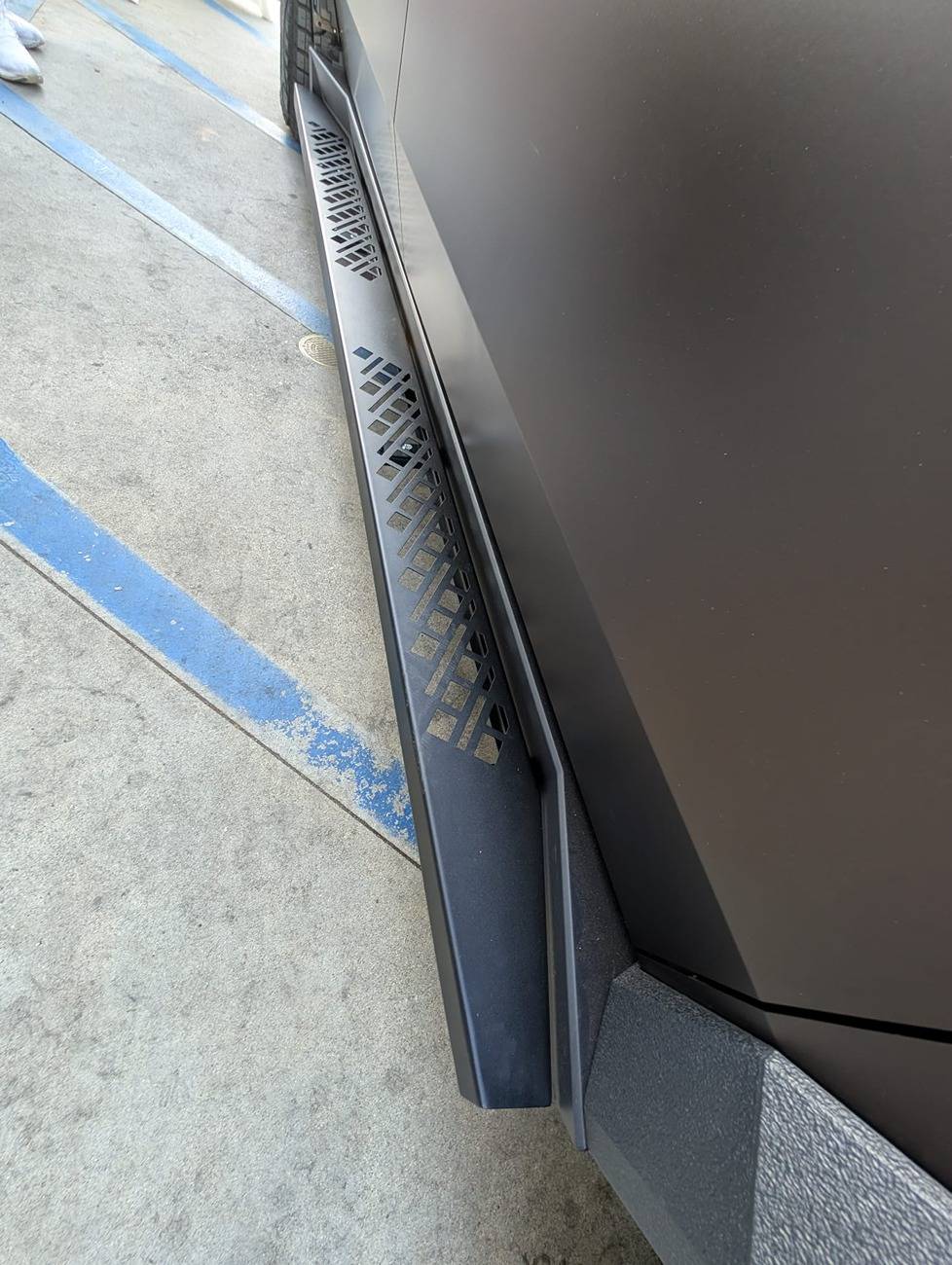 Tesla Cybertruck Power Retractable Running Boards? Cybertruck tesla running boards step stands stickercity los angeles black new release (9)