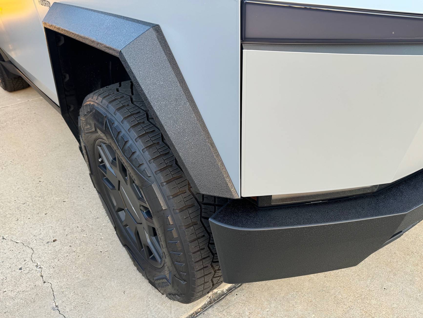 Tesla Cybertruck Fender Flares & Plastic Trim Vinyl Film Protection Kit installed pics (@StickerCity) IMG_0760