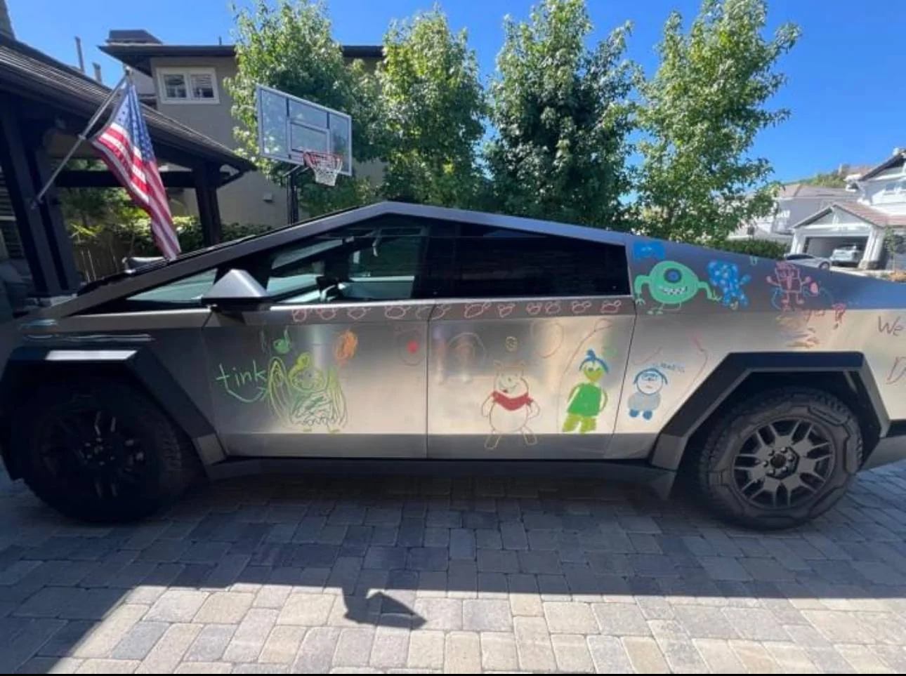 Tesla Cybertruck Safe to let kids use sidewalk chalk on the CT? IMG_1514