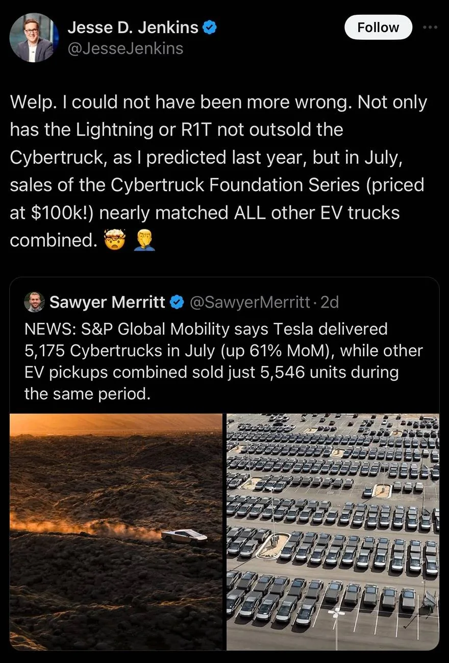 Tesla Cybertruck Cybertruck July 2024 Sales: 5,175 Units, Nearly Outselling Entire EV Pickup Market 1000000565