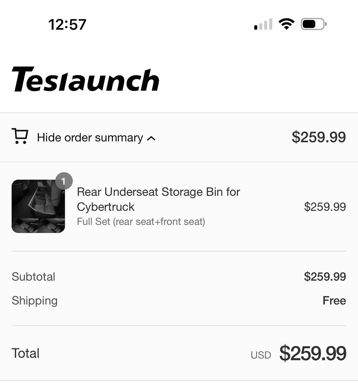 Tesla Cybertruck Anyone ordered and received CT underseat storage bin from Teslaunch? IMG_6245