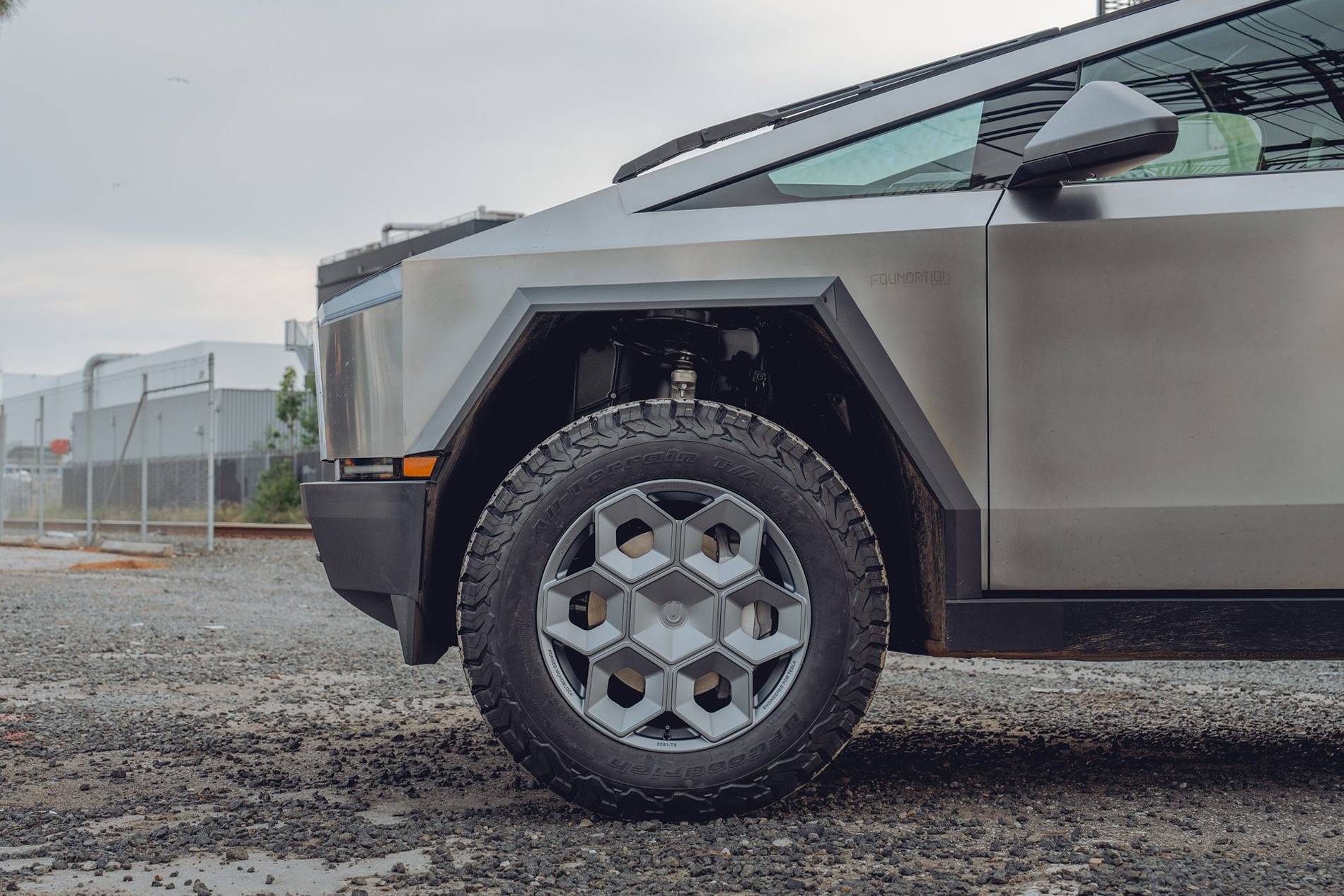 Tesla Cybertruck Just ordered four K03s (oem size LT285/65/20) and four UP CyberHex 20” Wheels and TPSMs- expect a rougher ride w/ Load Range E… IMG_2793