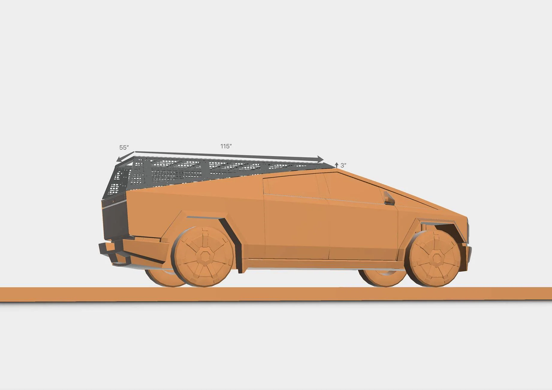 Tesla Cybertruck Urander Bed Rack Now Available For Ordering: Built for Adventure, Ready for Anything measurement