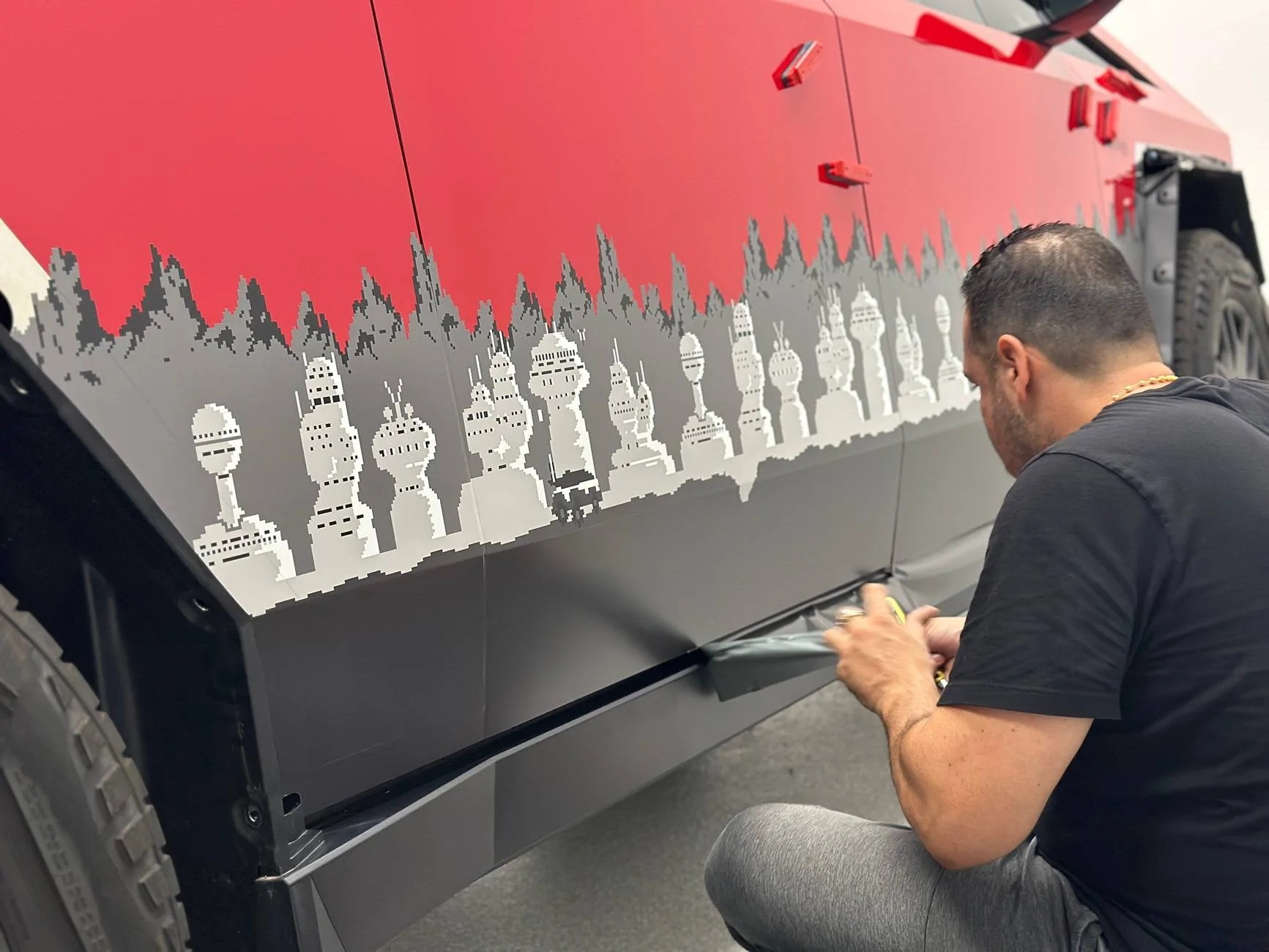 Tesla Cybertruck CUSTOM GRAPHICS / DESIGN / THEME Vinyl Wrap & PPF Cybertruck -- Photos & Videos IMG_6779