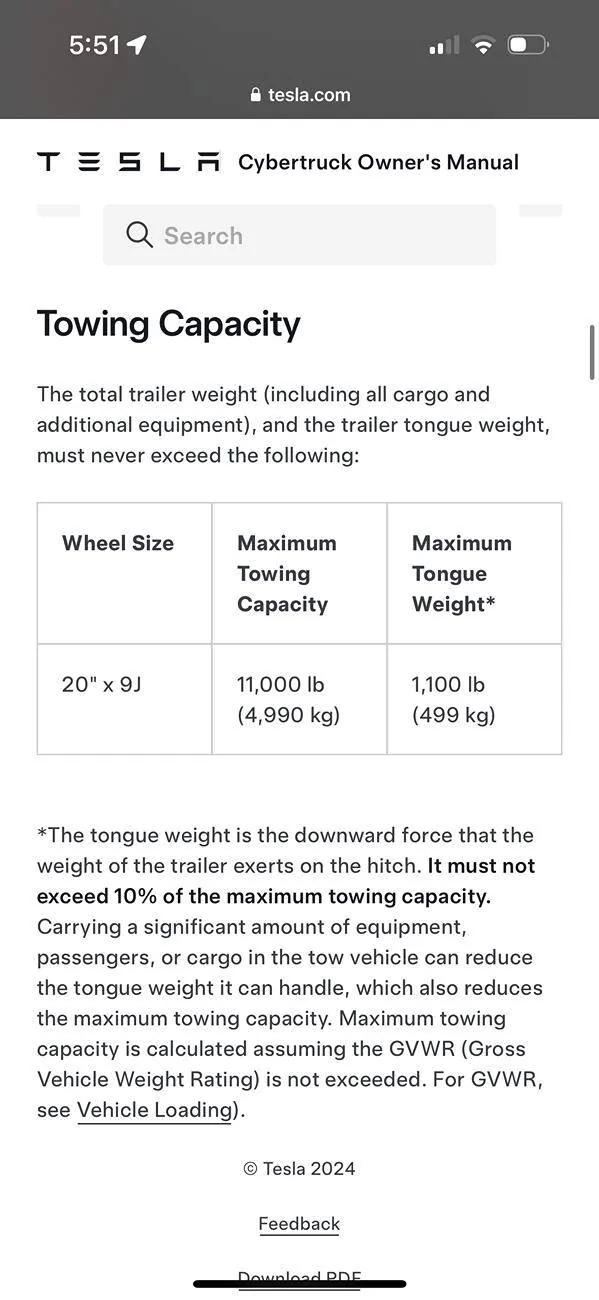 Tesla Cybertruck Cyber "Truck" Towing Question:  hitch receiver is designed to support vertical loads up to 160 lb (72 kg)? IMG_5914