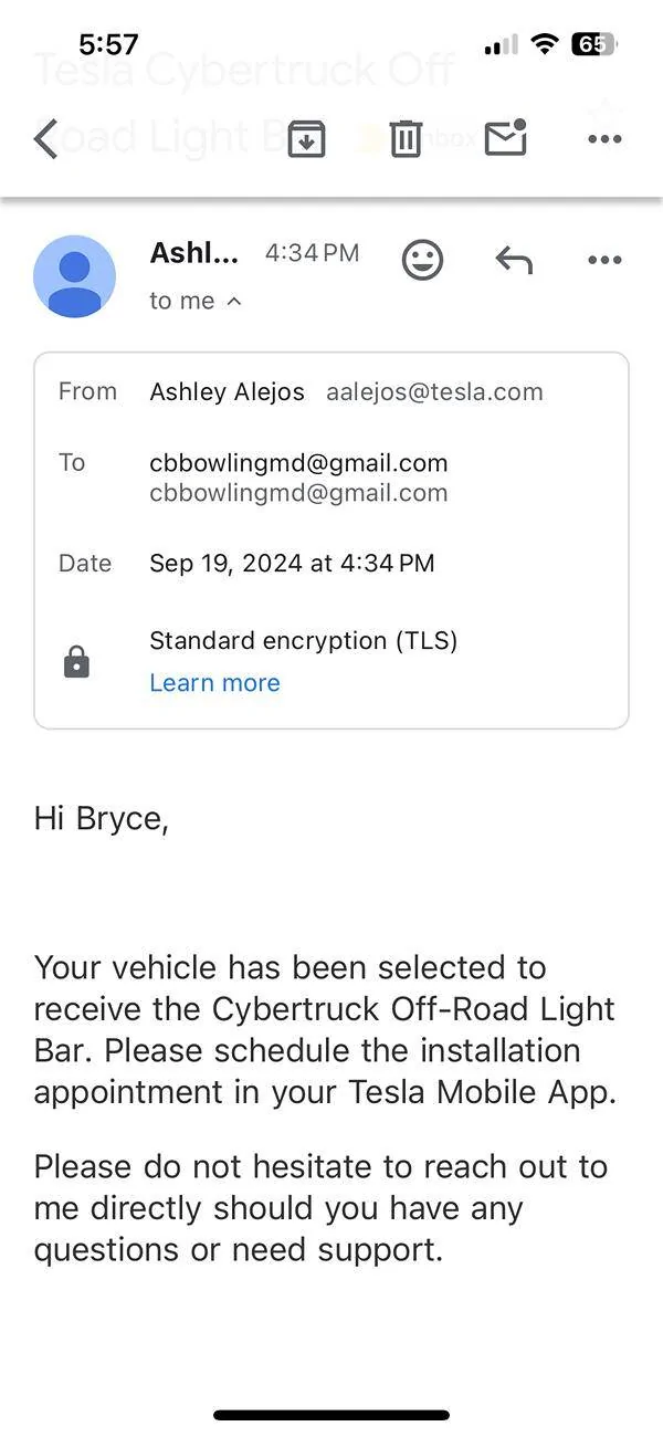 Tesla Cybertruck Offroad Light Bar further delayed until October-November (per Tesla 9/18/24) IMG_7172