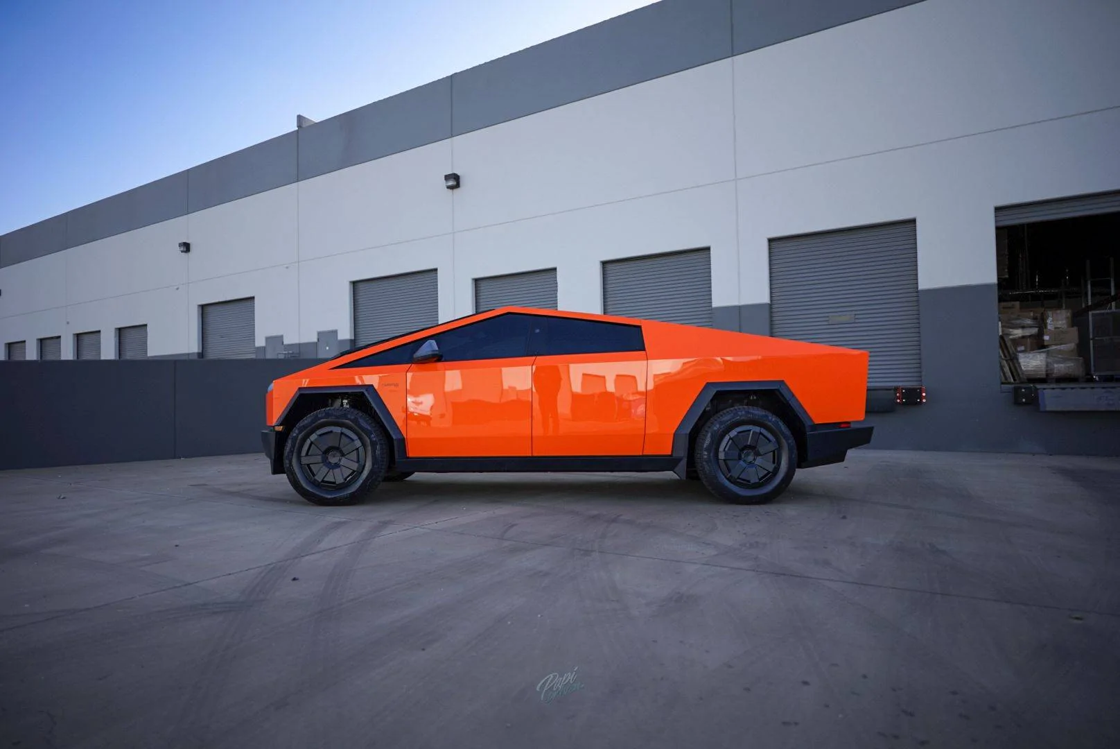 Tesla Cybertruck ORANGE Vinyl Wrap & PPF Cybertruck -- Photos & Videos UPPF Sunrise Orange PPF Wrap Cybertruck 3