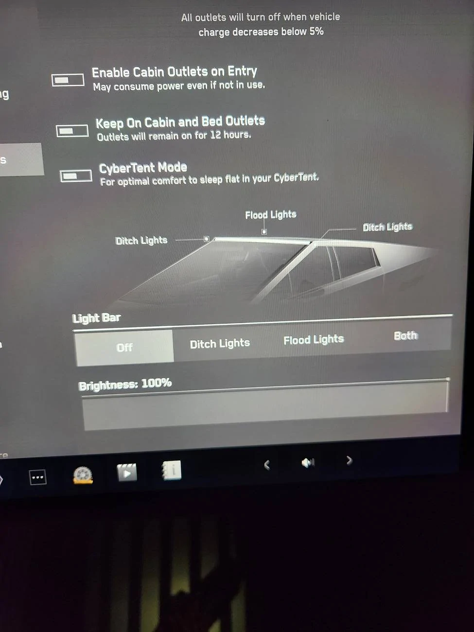 Tesla Cybertruck Offroad Light Bar Installed by Service Center! Menu first look: Ditch Lights & Flood Flights functions 20240920_153518