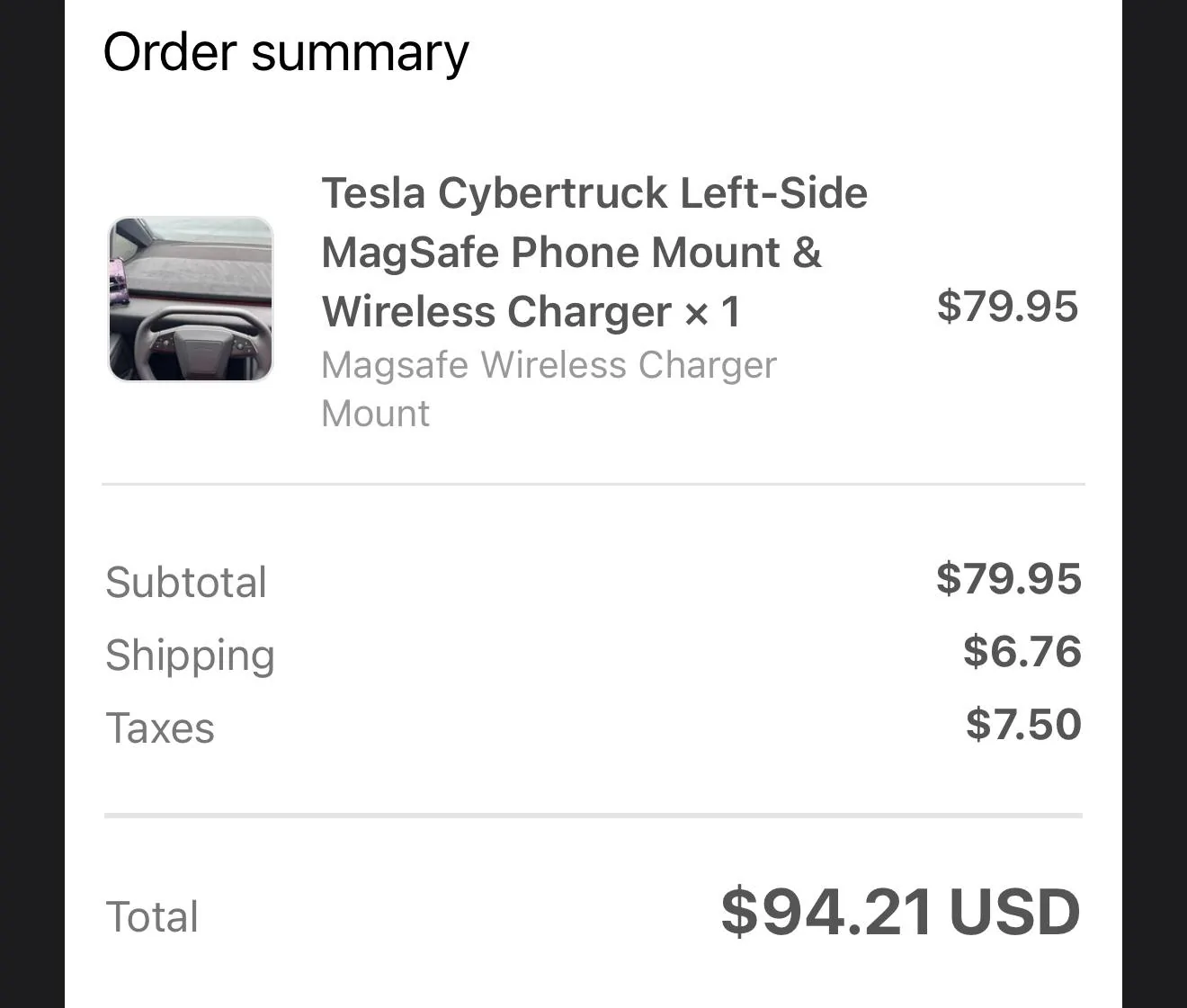 Tesla Cybertruck Ultimate Phone Mount has launched! Left Side Alloy Steel Mount & MagSafe Charger - by T Sportline IMG_8123