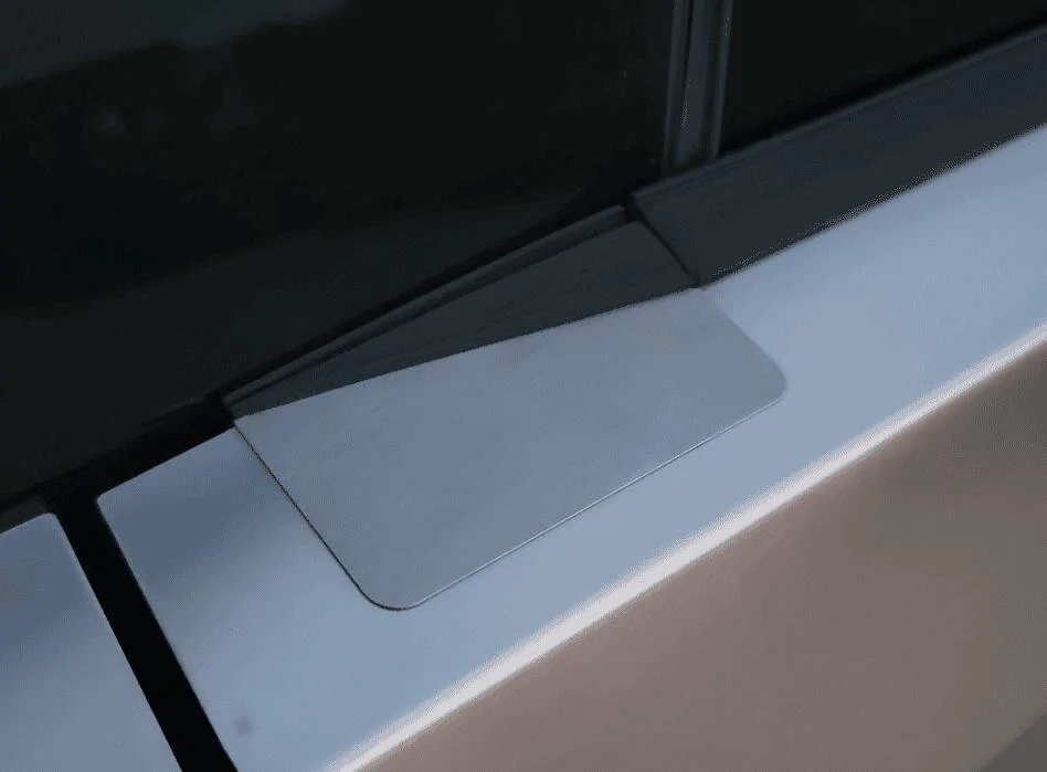 Tesla Cybertruck Matching the stainless steel finish (door hole mirror delete covers) 1724324443426-mc-png