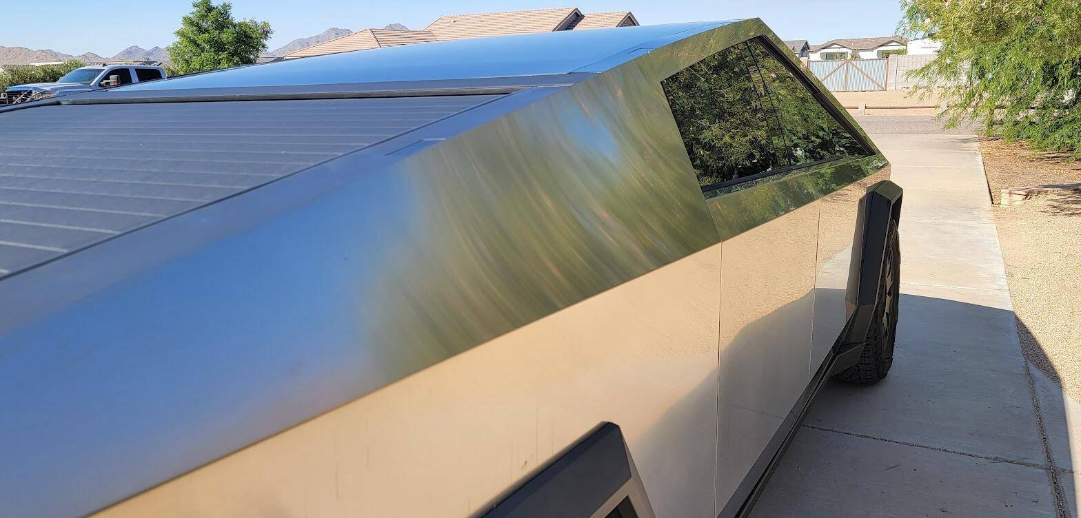Tesla Cybertruck Matching the stainless steel finish (door hole mirror delete covers) 1727023729222-uk