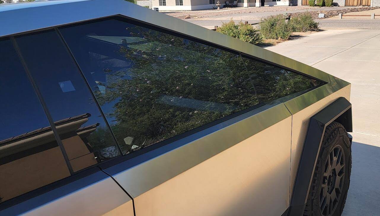 Tesla Cybertruck Matching the stainless steel finish (door hole mirror delete covers) 1727023815901-in