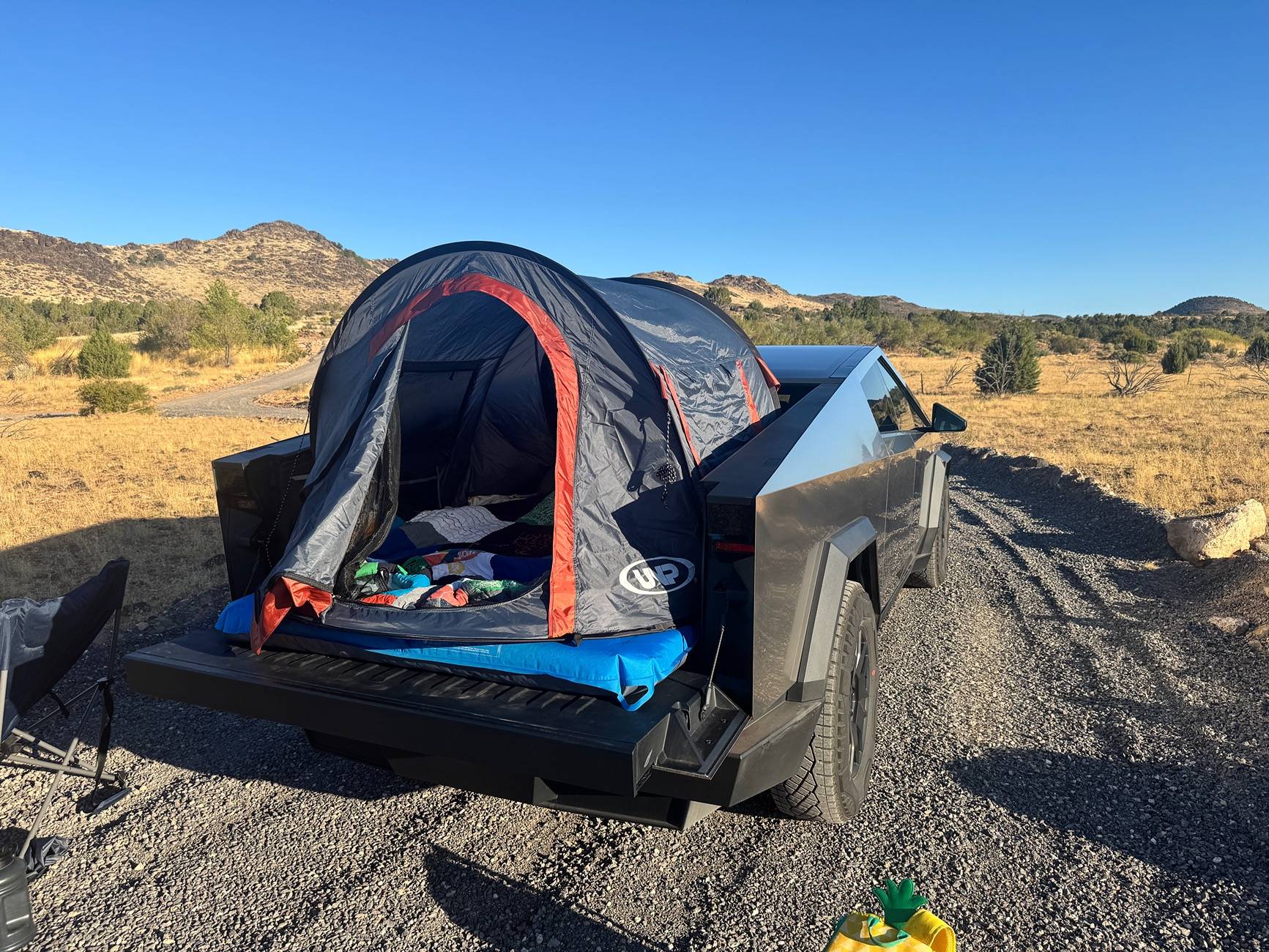 Tesla Cybertruck Camping Tent + Mattress Setup While I Wait IMG_0004