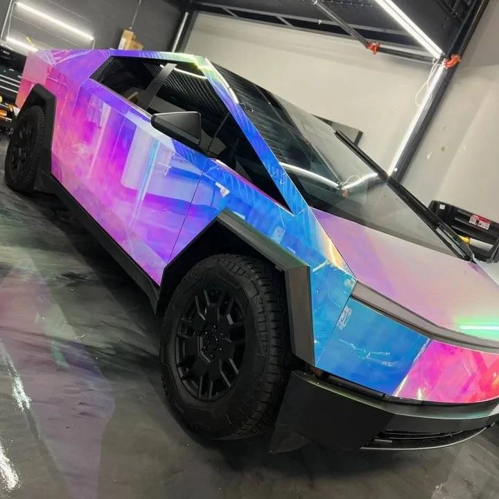 Tesla Cybertruck COLOR SHIFT / FADE / CHAMELEON Vinyl Wrap & PPF Cybertruck -- Photos & Videos Rainbow Chrome Cybertruck 1