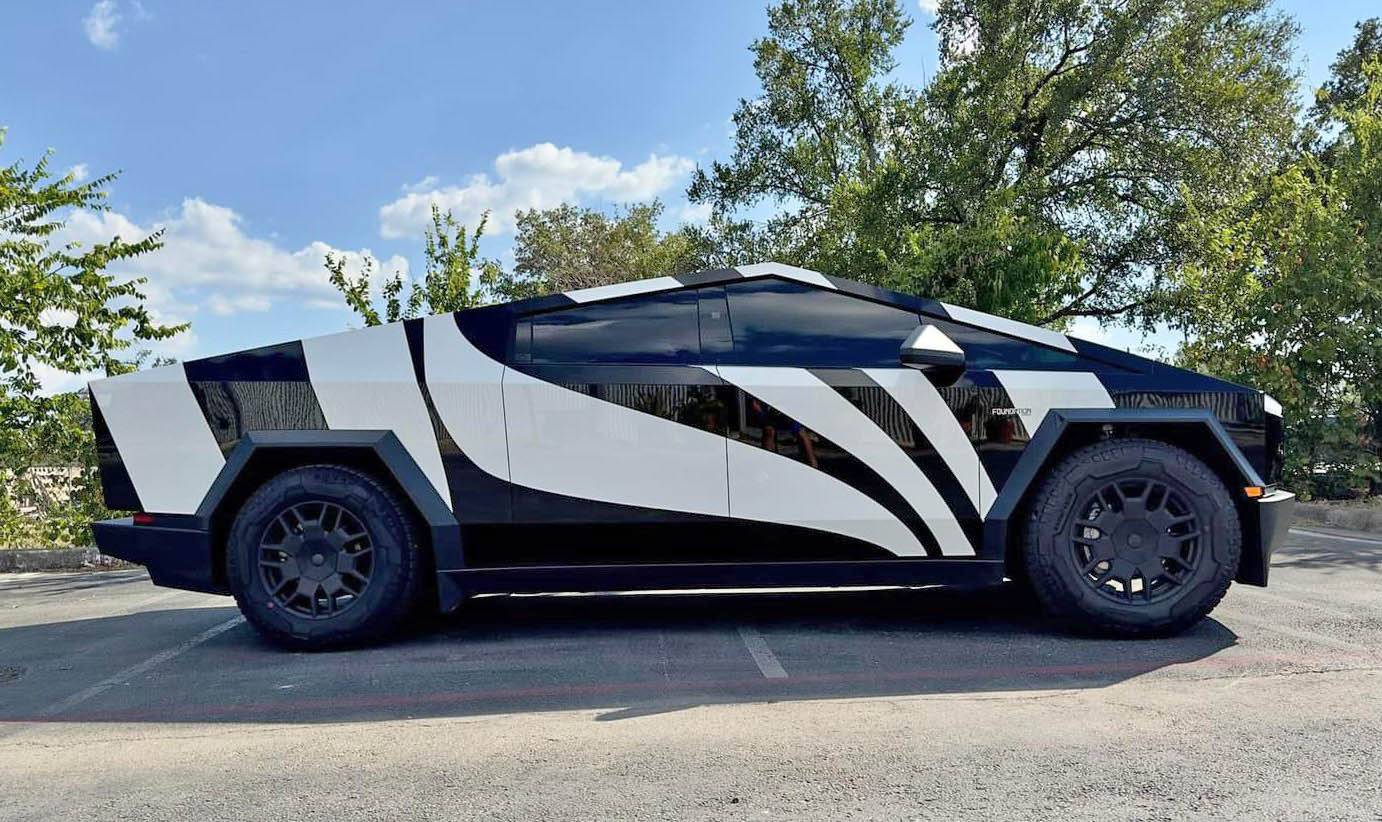 Tesla Cybertruck CUSTOM GRAPHICS / DESIGN / THEME Vinyl Wrap & PPF Cybertruck -- Photos & Videos zebra cybertruck