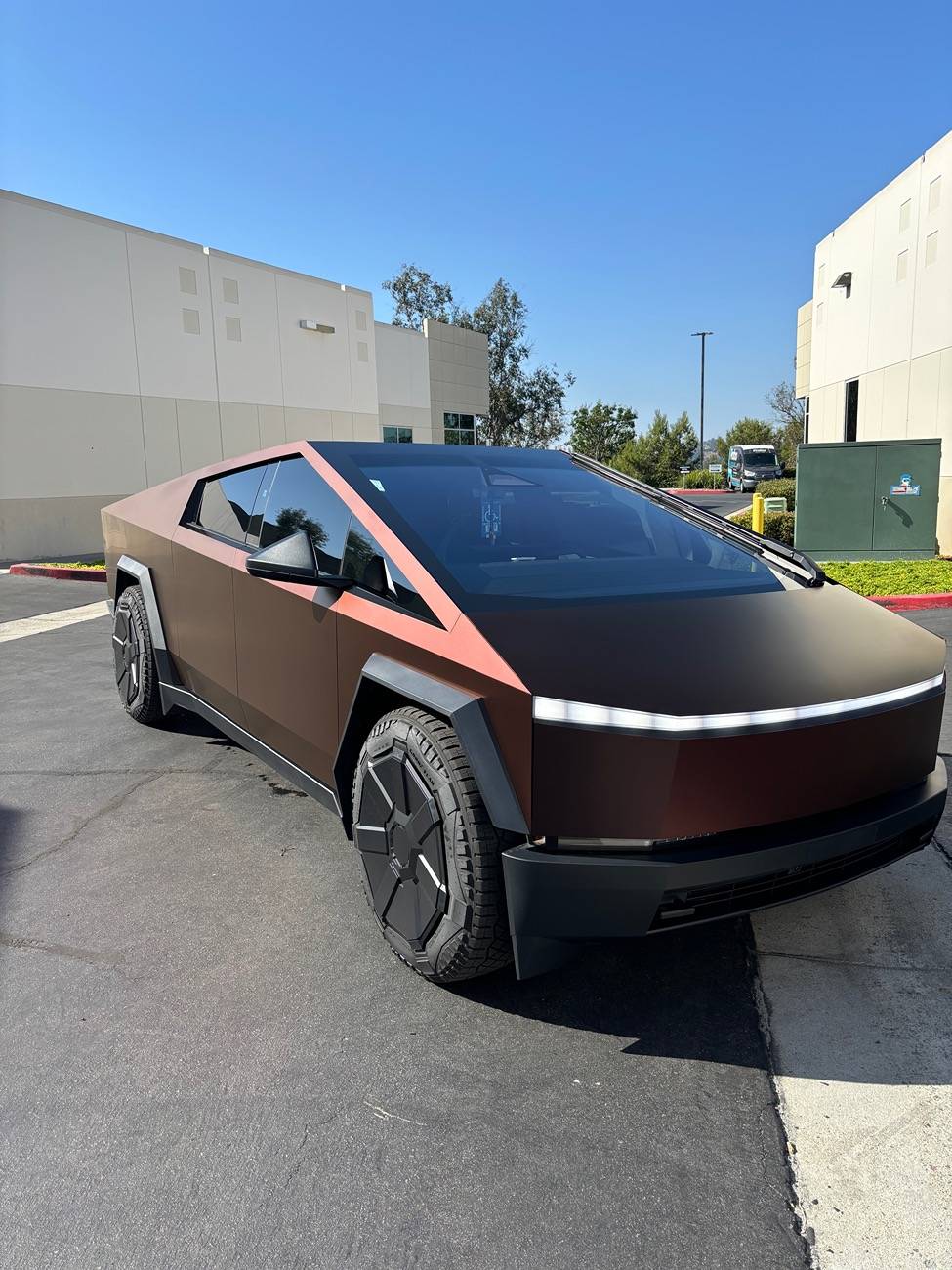 Tesla Cybertruck Color PPF Wrap (Matte Black Charm Red), 20% Tint, & Full Ceramic Coat! IMG_3370