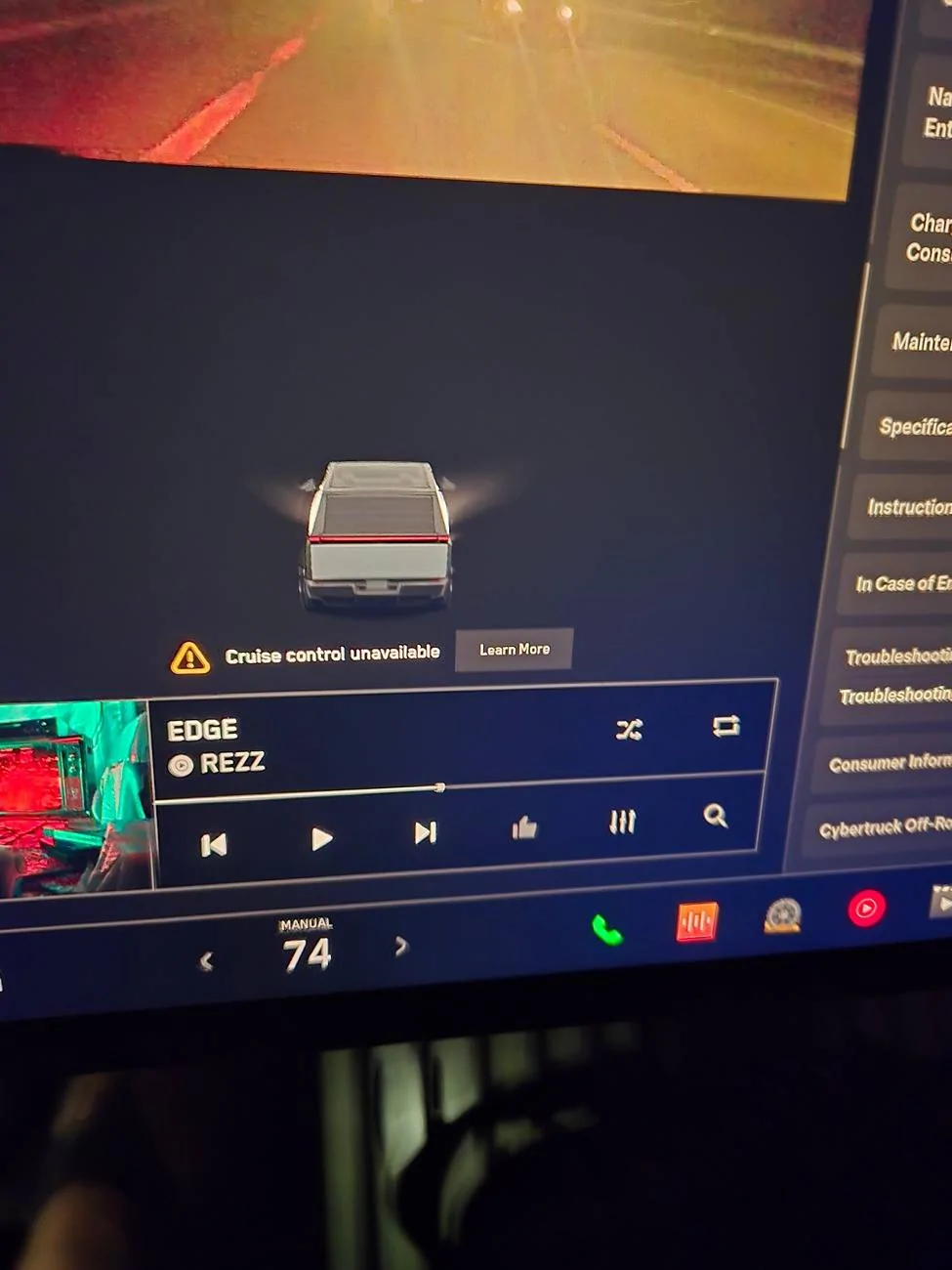 Tesla Cybertruck Cruise control - Auto shift - Park Assist All Unavailable After Update 20240923_234203