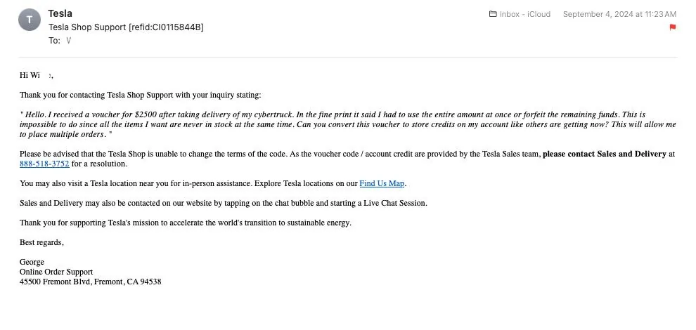 Tesla Cybertruck POLL: $2500 PowerShare store credit or voucher? Which is true? Screenshot 2024-09-24 at 3.09.07 PM
