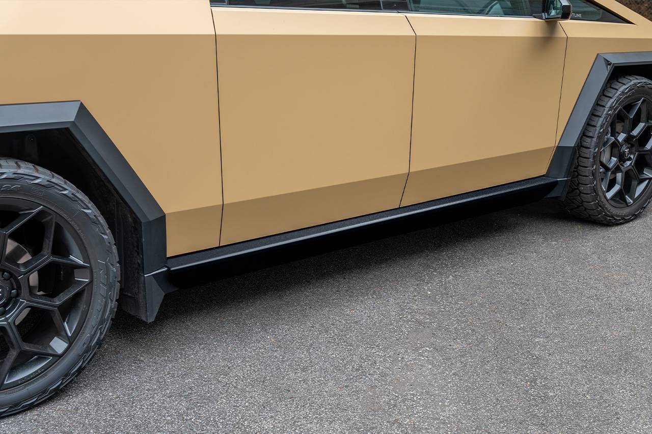 Tesla Cybertruck New Running Board Side Steps and Lower Rocker Cladding Armor -- T Sportline Rocker 2