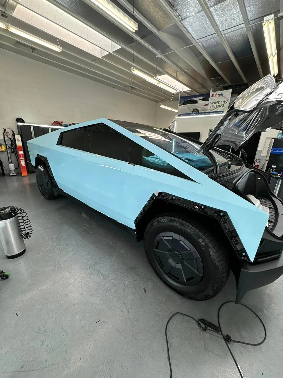 Tesla Cybertruck Powder Blue Pure PPF Wrap Cybertruck Powder Blue Pure PPF Wrap Cybertruck 2