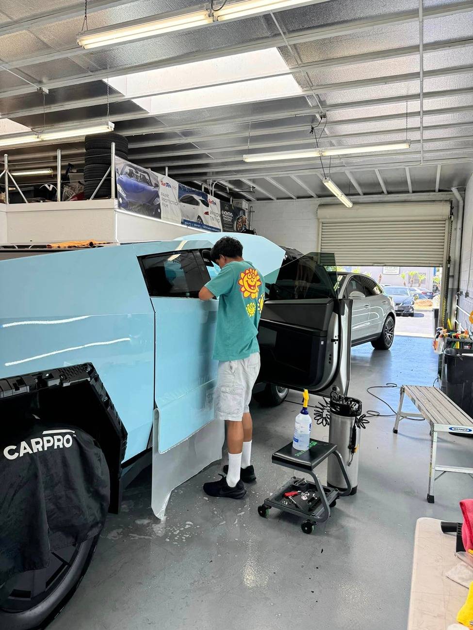 Tesla Cybertruck Powder Blue Pure PPF Wrap Cybertruck Powder Blue Pure PPF Wrap Cybertruck 1