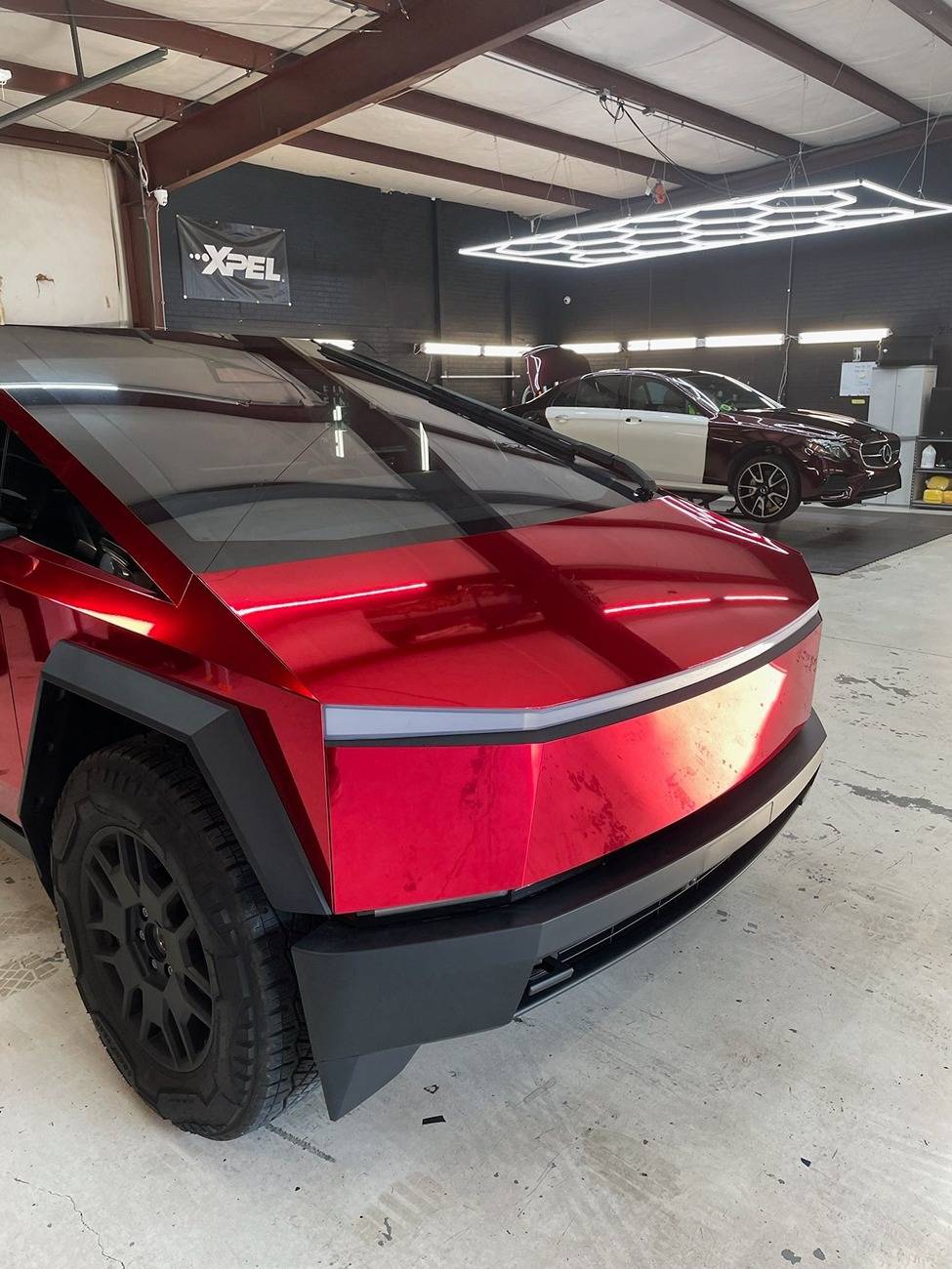 Tesla Cybertruck CHROME Vinyl Wrap PPF & MIRROR Polished Cybertruck -- Photos & Videos Chrome Red Cybertruck wrap vinyl