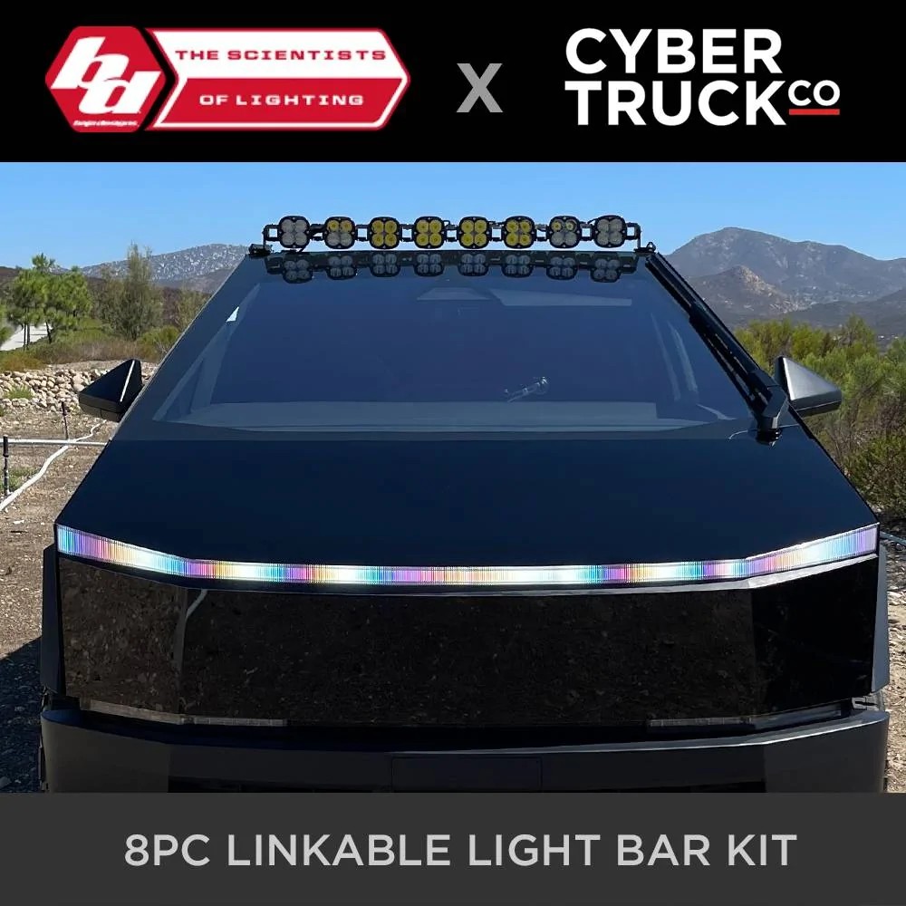 Tesla Cybertruck Compilation: Off-Road Aftermarket Accessories & Parts tesla cybertruck baja designs 8pc linkable light bar from cybertruckco-5